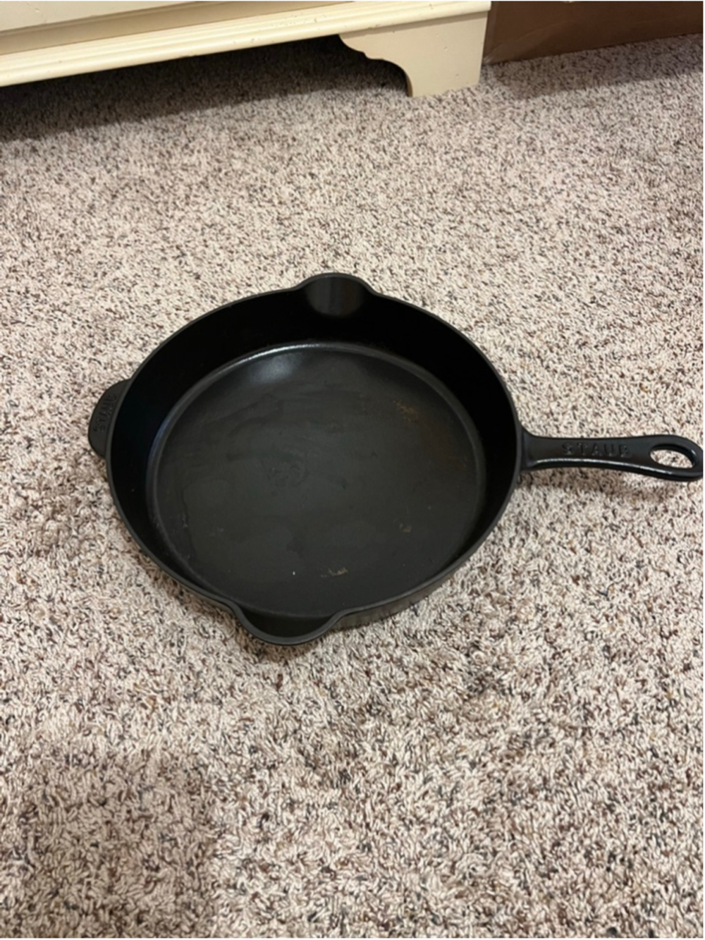 Staub Black Cast Iron Skillet 12in across